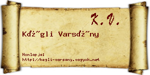 Kégli Varsány névjegykártya
